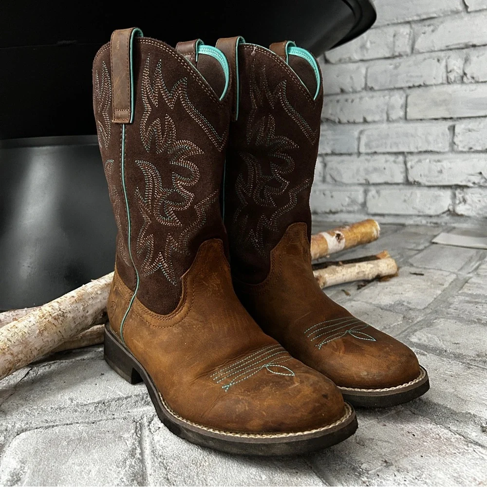 Ariat Delilah Round Toe Western Boots women's size 9B - Picture 1 of 9